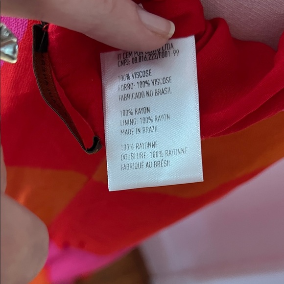 Vix Paula Hermanny Red Pink Orange Backless Flowy Halter Maxi Dress Small - Picture 7 of 7